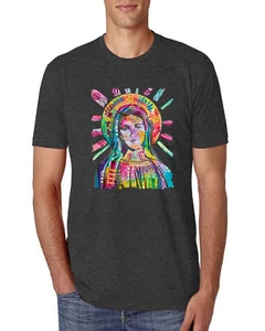 Camiseta Arco Iris Pintada Madre Mary Dean Russo Diseño Hombres Premium Tri Mezcla - Imagen 1 de 11