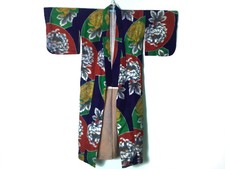 Authentic Vintage Japanese Kimono Traditional Colorful Pattern