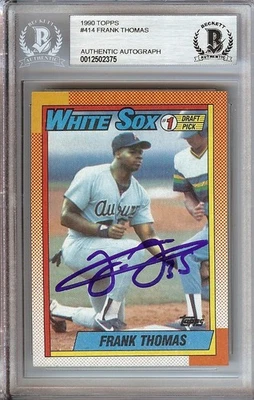 Frank Thomas 1990 Topps Signed Rookie Card RC  BGS Slabbed White Sox #414 - Image 1 of 2