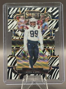 2023 Panini Select Keion White #69 Zebra Die Cut Prizm NFL SSP Patriots RC - Foto 1 di 4