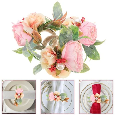  3 Pcs Portatovaglioli Argento Anelli Per Portatovagliolo Con Fiocco - Immagine 1 di 4