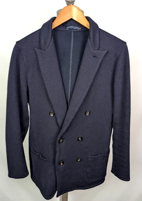 SUITSUPPLY Blazer Tejido Habana Suéter Cárdigan Lana Mezcla Algodón Talla 40R Azul EE. UU. Foto 1 de 4