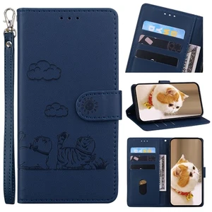 Magnetic Leather Card Slot Anti Theft Brush Phone Case For Various Cover Lanyard - Picture 1 of 28