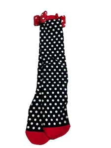 NWT New Disney Parks Socks Polka Dot Mens Shoe 5-9 Womens Shoe 5-10 Red Bow Tie - Picture 1 of 9