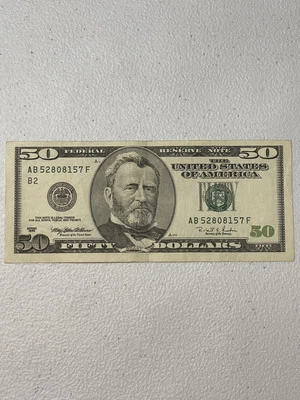 Series 1996 $50 Dollar federal reserve notes AB52808157F - Image 1 of 2