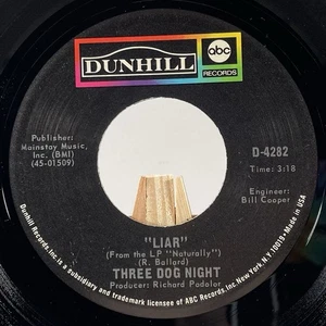 THREE DOG NIGHT 45 RPM LIAR / CAN’T GET ENOUGH OF IT—VG+ - Picture 1 of 6