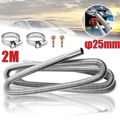 200CM φ25mm Rohr Abgasschlauch Abgasrohr Flexrohr Edelstahl Standheizung - Bild 1 von 4