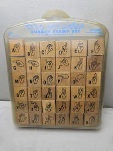 Vintage Zeichen Alphabet Stempel Set von DeafResources Artikel #22003 - Neu - Bild 1 von 2