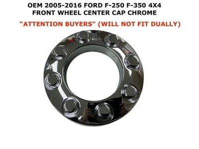 Tapa central rueda delantera OEM 2005-2016 Ford F-250 F-350 4X4 cromo 5C34-1A096-le Foto 1 de 2