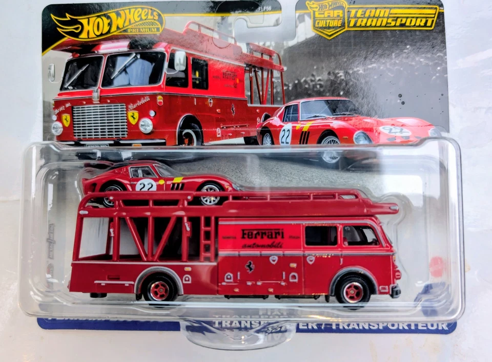 Hot Wheels Premium Ferrari 250 GTO & Fiat Team Transport car culture COMBINE P&P - Image 1 of 1