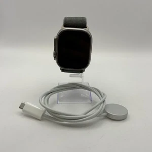 Apple Watch (Ultra) 49mm Titanium (LTE) w/ Green Alpine Loop - Very Good - Picture 1 of 7