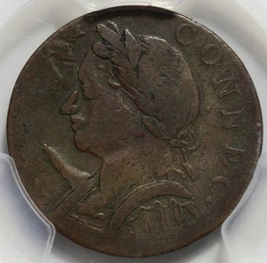 1787 Connecticut Colonial Copper (M.4-L), Horned Bust, (PCGS VG10) - Picture 1 of 6