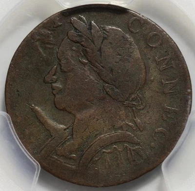 1787 Connecticut Colonial Copper (M.4-L), Horned Bust, (PCGS VG10) - Image 1 of 4