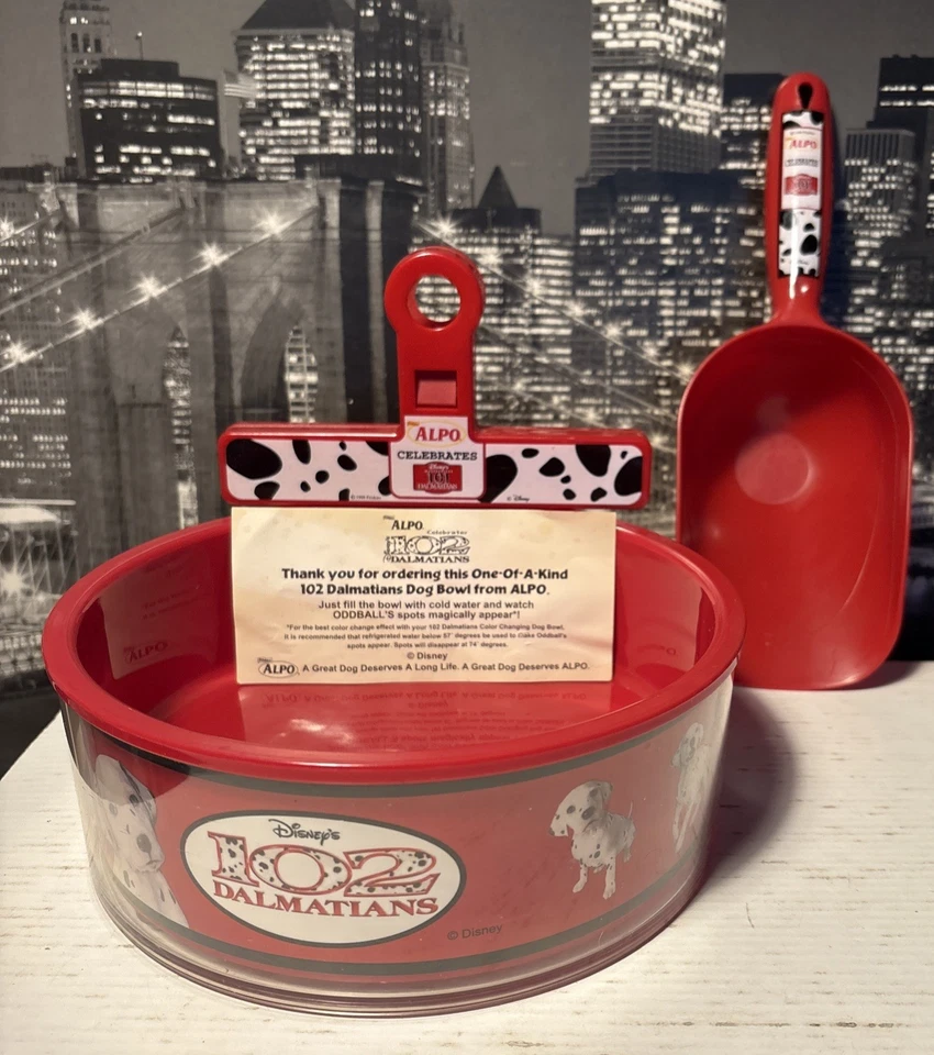 Disney 101 Dálmatas Alpo Perro Plato Clip Cuchara Set Manchas Mágicas De Colección Años 90 Nuevo Foto 1 de 4