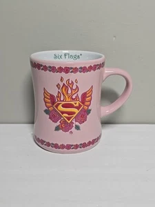 Six Flags DC Superman Supergirl Pink Coffee Mug  - Bild 1 von 3