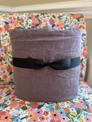 Pottery Barn Belgian Flax Linen Double Flange KING/CAL. KING Duvet Cover Fig OB - Image 1 of 4