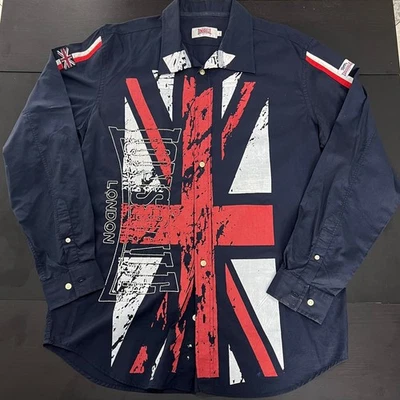 Lonsdale London Black Union Jack Long Sleeve Shirt - Image 1 of 4