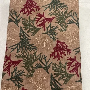 5 Yards Cotton Fabric 42" Wide Brown, Red & Green Fern Type Twigs New - Picture 1 of 8