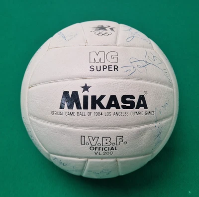Vintage 1984 MIKASA VL200 IVBF Los Angeles Olympics USA Team Signed Volleyball - Image 1 of 4