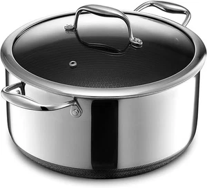 HexClad Hybrid 8 Quart Stockpot manico Stay-Cool adatto per lavastoviglie e forno nuovo - Foto 1 di 5