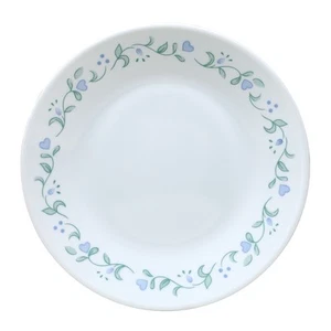 Corelle Plate Vitrelle Glass 17cm Country Cottage Dessert Appetiser Round White - Picture 1 of 2