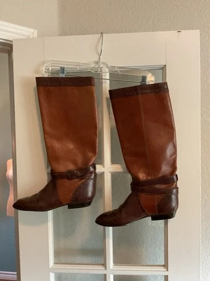 Botas perforadas ENZO ANGIOLINI Y-Hound dos tonos marrón correa con cinturón talla 8,5N Foto 1 de 4