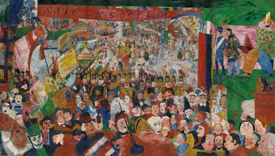 James Ensor Christ's Entry into Brussels in 1889 Jesus Fine Art Print 17" x 22" - Image 1 of 1