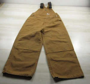 Carhartt Overalls Girls 10x20 Brown Duck Canvas Bib Workwear Outdoor - Picture 1 of 16