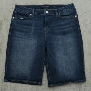Lucky Brand Shorts Womens Size 12 Blue Mid Rise Bermuda Stretch Denim Casual - Picture 1 of 13