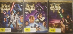 STAR WARS ORIGINAL TRILOGY DVD THEATRICAL VINTAGE CINEMA CUT VERSIONS IV V VI - Picture 1 of 3