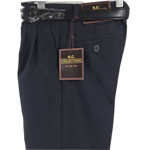 K.C. Collections Boys Navy Blue Dress Pants with Belt Pleated Front Sizes 4 - 6 - Picture 1 of 4