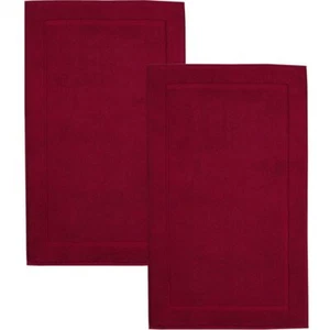  Badematten, 21 x 34 cm, 2er Pack - 100% Baumwolle Badvorleger 21 x 34 Burgund - Bild 1 von 4