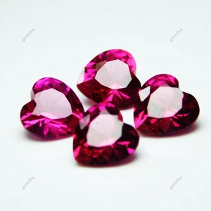 4.65 Carat NATURAL Red RUBY Heart Shape CERTIFIED Loose Gemstone 6x6 mm Lot. - Picture 1 of 13