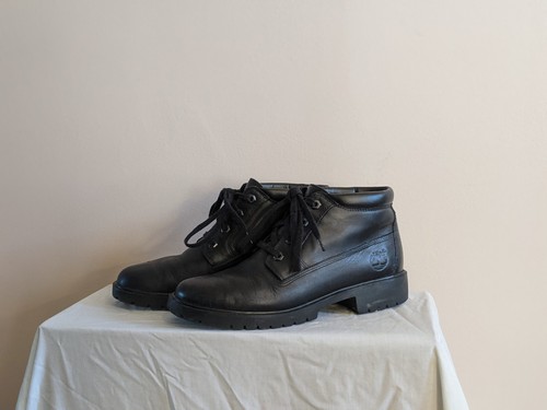 Stivaletti Timberland neri Nellie Chukka impermeabili alla caviglia stringati in pelle taglia 8 5 9