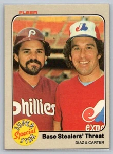 1983 Fleer Base Stealers' Threat Diaz & Carter #637 - Imagen 1 de 2
