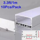 10Pcs U Shape Aluminum Channel LED Diffuser Track 3.3FT For LED Strip Light Bar