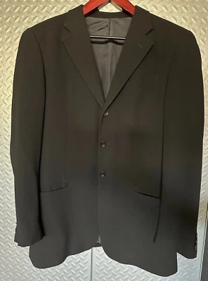 Traje Chaqueta Armani Collezioni Para Hombre Lana Negra Hecha en Italia Talla 42R Foto 1 de 4
