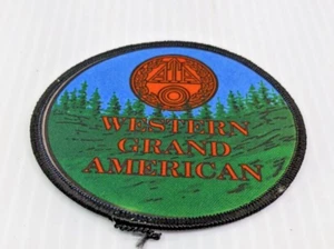 Vintage Patch ATA Western Grand American Hat Shirt Printed Round Grn Patch 2.75" - Picture 1 of 3