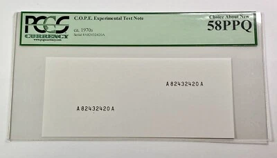 1970's C.O.P.E. Experimental Test Note - PCGS 58 PPQ Choice About New A82432420A - Image 1 of 4