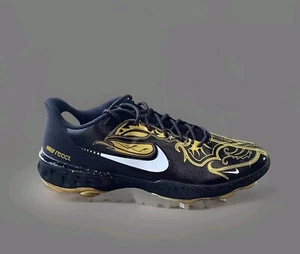 Nike Mens Alpha Huarache Elite 3 Low Baseball Cleats Size 14 Black Gold CV3553 - Picture 1 of 9