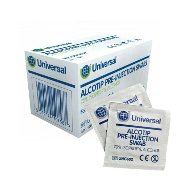 UNiversal Pre Injection Swabs Alcotip  IPA Alcohol Wipes - 70% Isopropyll - Image 1 of 1
