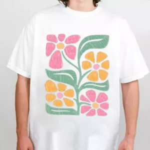 T-shirt sottile F*ck Trump Flower, maglietta floreale anti Trump - Foto 1 di 3