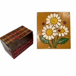Tarjetas de recetas recortadas escritas a mano vintage 2 cajas 1 madera 1 metal desorganizado - Imagen 1 de 19