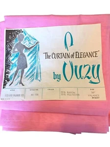 VTG Curtain of Elegance by Suzy MCM 50s 1950s Curtain Tier/Valance Set Pink 36" - Picture 1 of 3