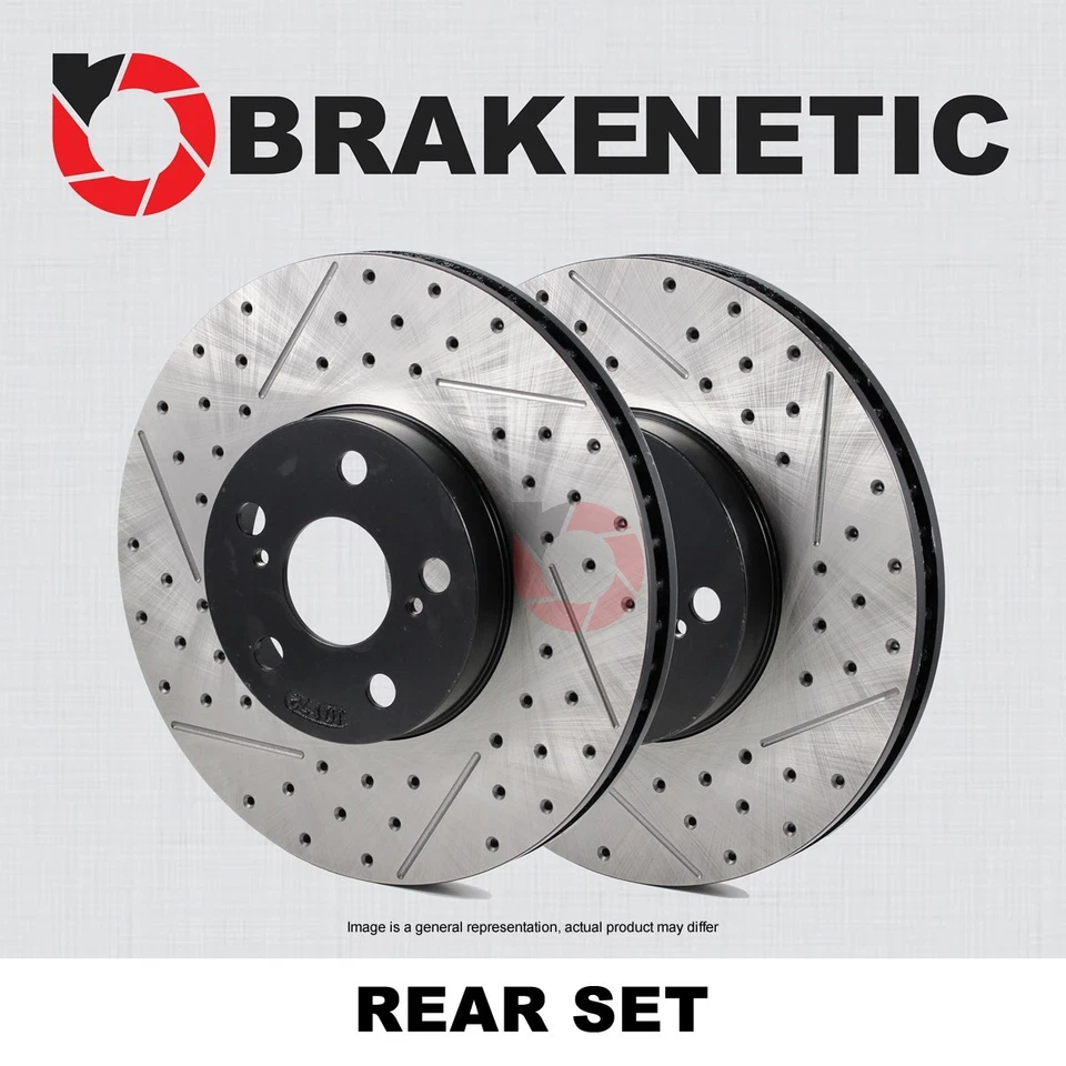REAR SET BRAKENETIC Premium Drilled Slotted Brake Rotors BNP37047.DS - Image 1 of 1