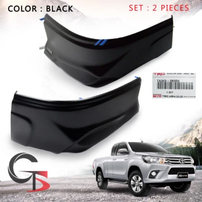 Fits Toyota Hilux Revo 15 16 17 Rear Bumper Corner Cover Black Trim 2 Pc - Image 1 of 4