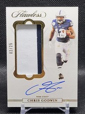 2020 Panini Flawless Collegiate Silver 2/25 Chris Godwin #5 Patch Auto