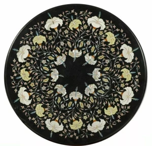 Mesa de centro fregona de mármol negro de 24" muebles de decoración de hogar y jardín - Imagen 1 de 11