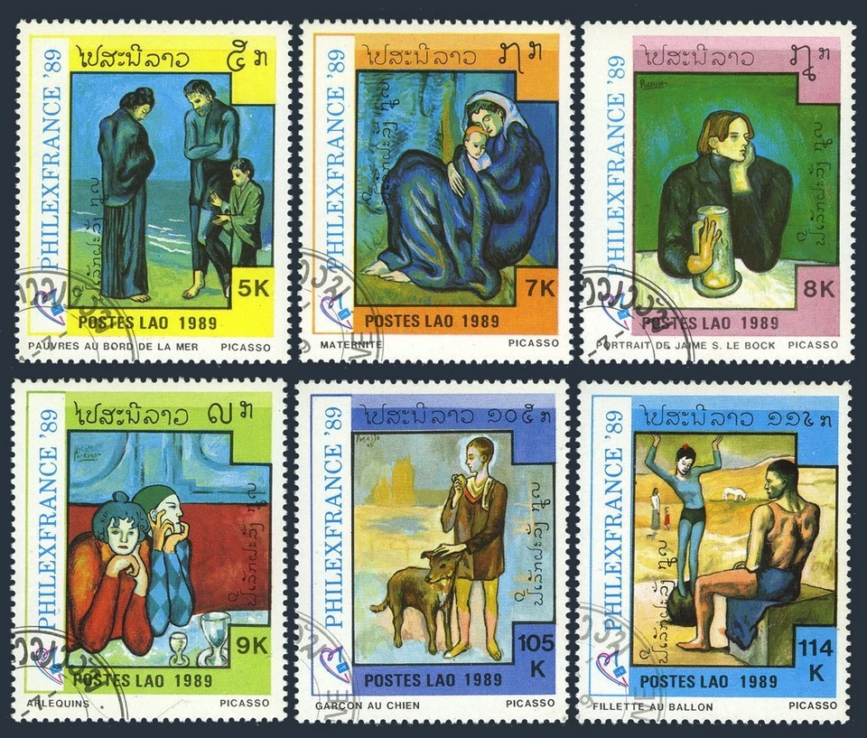 Laos 933-938,CTO.Michel 1162-1167. PHILEXFRANCE-1989.Paintings by Picasso. - Image 1 of 1