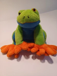 Animal Adventure Frog Plush Colorful Green Blue Orange Plushie Frog Stuffed - Picture 1 of 4